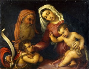 The Virgin and Child with Saints Zacharias and John the Baptist av Lorenzo Lotto